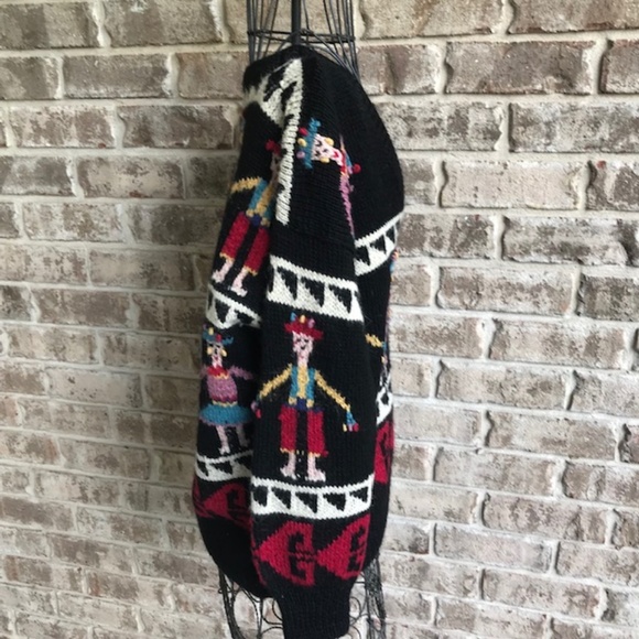 PRICE FIRM Lord & Taylor Cardigan Sweater Folkart  Alpaca VTG PRICE FIRM - Picture 7 of 8